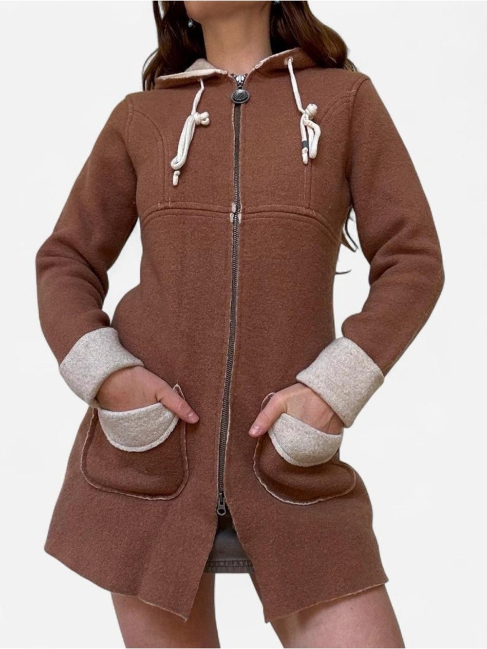 Neve wool fairy elf core zip up sweater